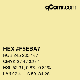 Color code: HEX #F5EBA7 | qconv.com