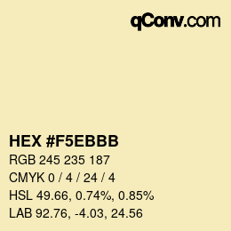 Color code: HEX #F5EBBB | qconv.com