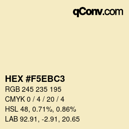 カラーコード: HEX #F5EBC3 | qconv.com