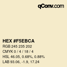 Color code: HEX #F5EBCA | qconv.com