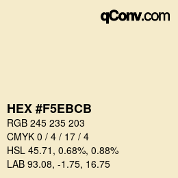 Color code: HEX #F5EBCB | qconv.com