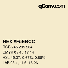 Color code: HEX #F5EBCC | qconv.com