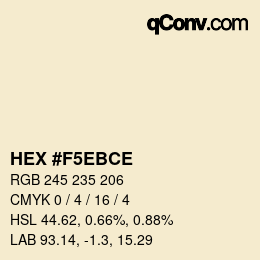 Color code: HEX #F5EBCE | qconv.com