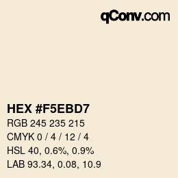 Color code: HEX #F5EBD7 | qconv.com