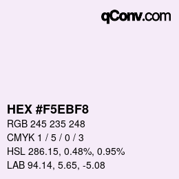 Color code: HEX #F5EBF8 | qconv.com