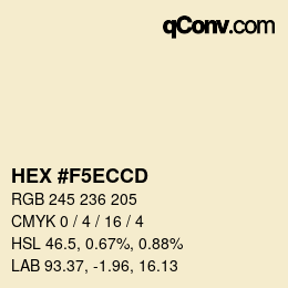 颜色代码: HEX #F5ECCD | qconv.com