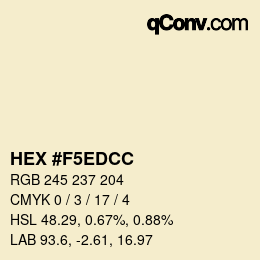カラーコード: HEX #F5EDCC | qconv.com