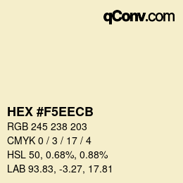 Color code: HEX #F5EECB | qconv.com