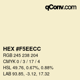 Color code: HEX #F5EECC | qconv.com