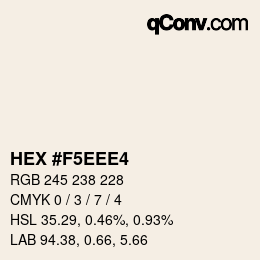 Color code: HEX #F5EEE4 | qconv.com