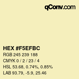 カラーコード: HEX #F5EFBC | qconv.com