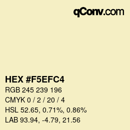 Color code: HEX #F5EFC4 | qconv.com