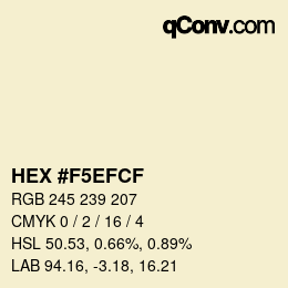 カラーコード: HEX #F5EFCF | qconv.com