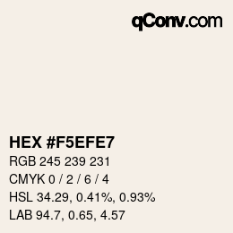 Color code: HEX #F5EFE7 | qconv.com