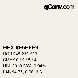 Color code: HEX #F5EFE9 | qconv.com