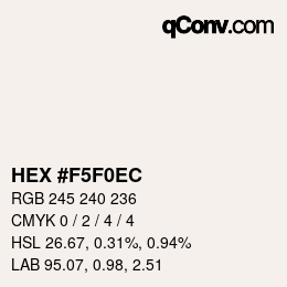 Color code: HEX #F5F0EC | qconv.com
