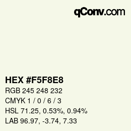 Código de color: HEX #F5F8E8 | qconv.com