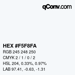 Color code: HEX #F5F8FA | qconv.com