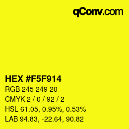 Color code: HEX #F5F914 | qconv.com