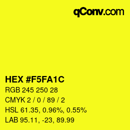 Color code: HEX #F5FA1C | qconv.com