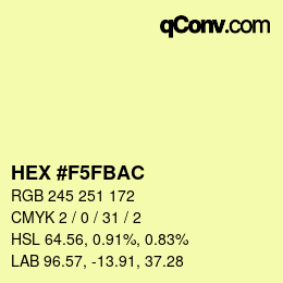 Farbcode: HEX #F5FBAC | qconv.com