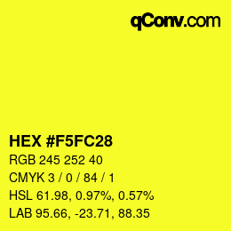 颜色代码: HEX #F5FC28 | qconv.com