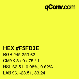 Color code: HEX #F5FD3E | qconv.com