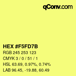 カラーコード: HEX #F5FD7B | qconv.com