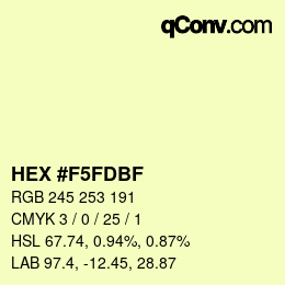 Farbcode: HEX #F5FDBF | qconv.com