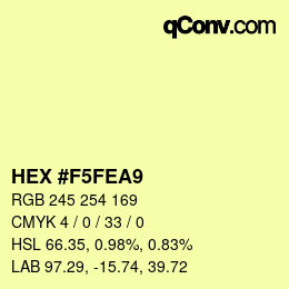 Color code: HEX #F5FEA9 | qconv.com
