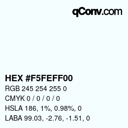 Color code: HEX #F5FEFF00 | qconv.com