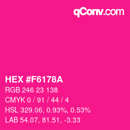 Color code: HEX #F6178A | qconv.com