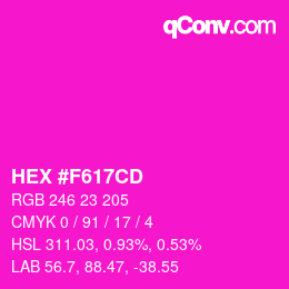 Color code: HEX #F617CD | qconv.com