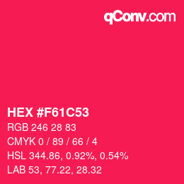Color code: HEX #F61C53 | qconv.com