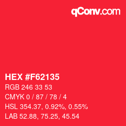 Color code: HEX #F62135 | qconv.com