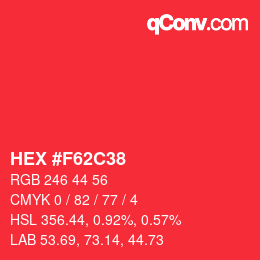 Color code: HEX #F62C38 | qconv.com