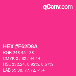 颜色代码: HEX #F62D8A | qconv.com