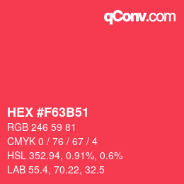 Color code: HEX #F63B51 | qconv.com