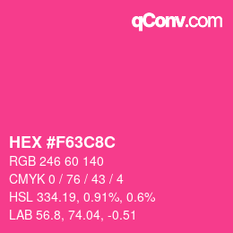 Color code: HEX #F63C8C | qconv.com