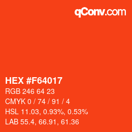 Color code: HEX #F64017 | qconv.com