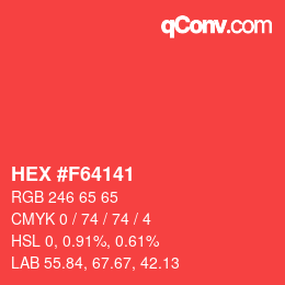 Color code: HEX #F64141 | qconv.com