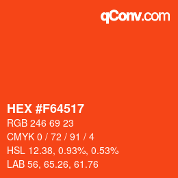 Color code: HEX #F64517 | qconv.com