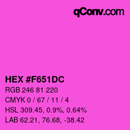 颜色代码: HEX #F651DC | qconv.com