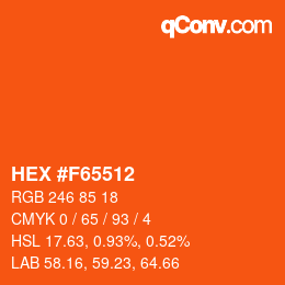Color code: HEX #F65512 | qconv.com