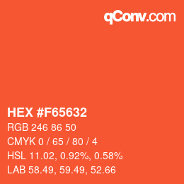カラーコード: HEX #F65632 | qconv.com