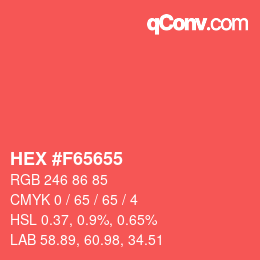 カラーコード: HEX #F65655 | qconv.com