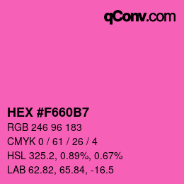 颜色代码: HEX #F660B7 | qconv.com