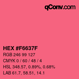 Código de color: HEX #F6637F | qconv.com