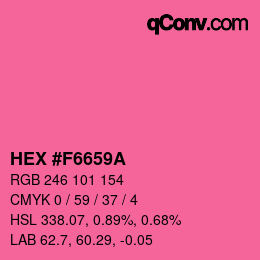 Color code: HEX #F6659A | qconv.com