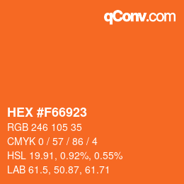 Color code: HEX #F66923 | qconv.com